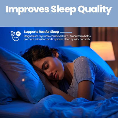 Magnesium Glycinate Gummies 800mg - Sugar Free Magnesium Supplement with Ashwagandha, Lemon Balm Extract & CoQ10 for Sleep, Stress & Muscle Relief & Nerve Health - 60 Gummies (Blueberry Flavor)