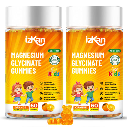 Magnesium Glycinate Gummies for Kids 100mg, Orange Flavor