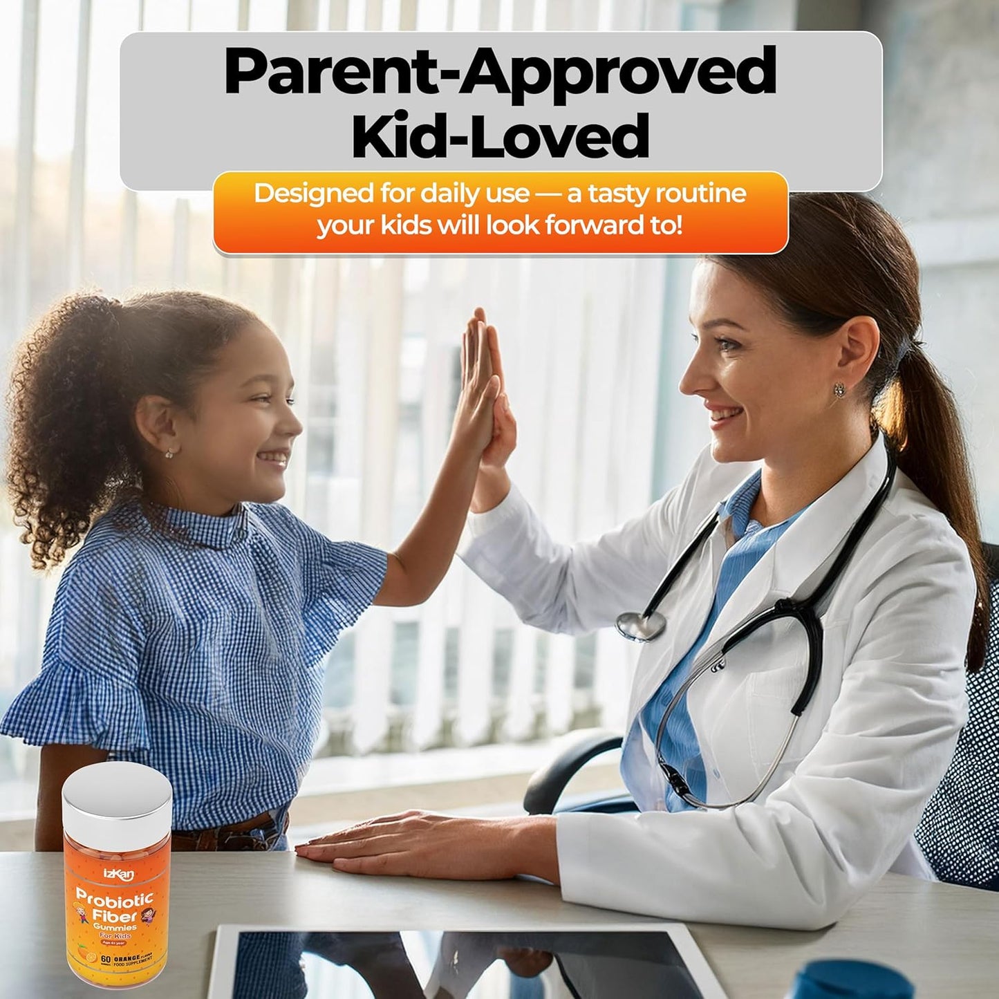 Probiotic Gummies with Prebiotics – 60 Orange Flavour Gummies – Bacillus Coagulans 2.5 Billion CFU & Inulin – Daily Gut Health & Immune Support for Kids Vegan, Non-GMO, Gluten Free (Orange)