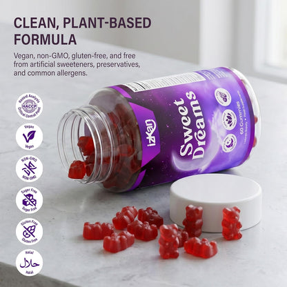 Sweet Dreams Gummies for Adults with Magnesium, Lavender, Chamomile, L-Theanine & Ashwagandha Sleep Supplement Relaxation & Night-Time Support