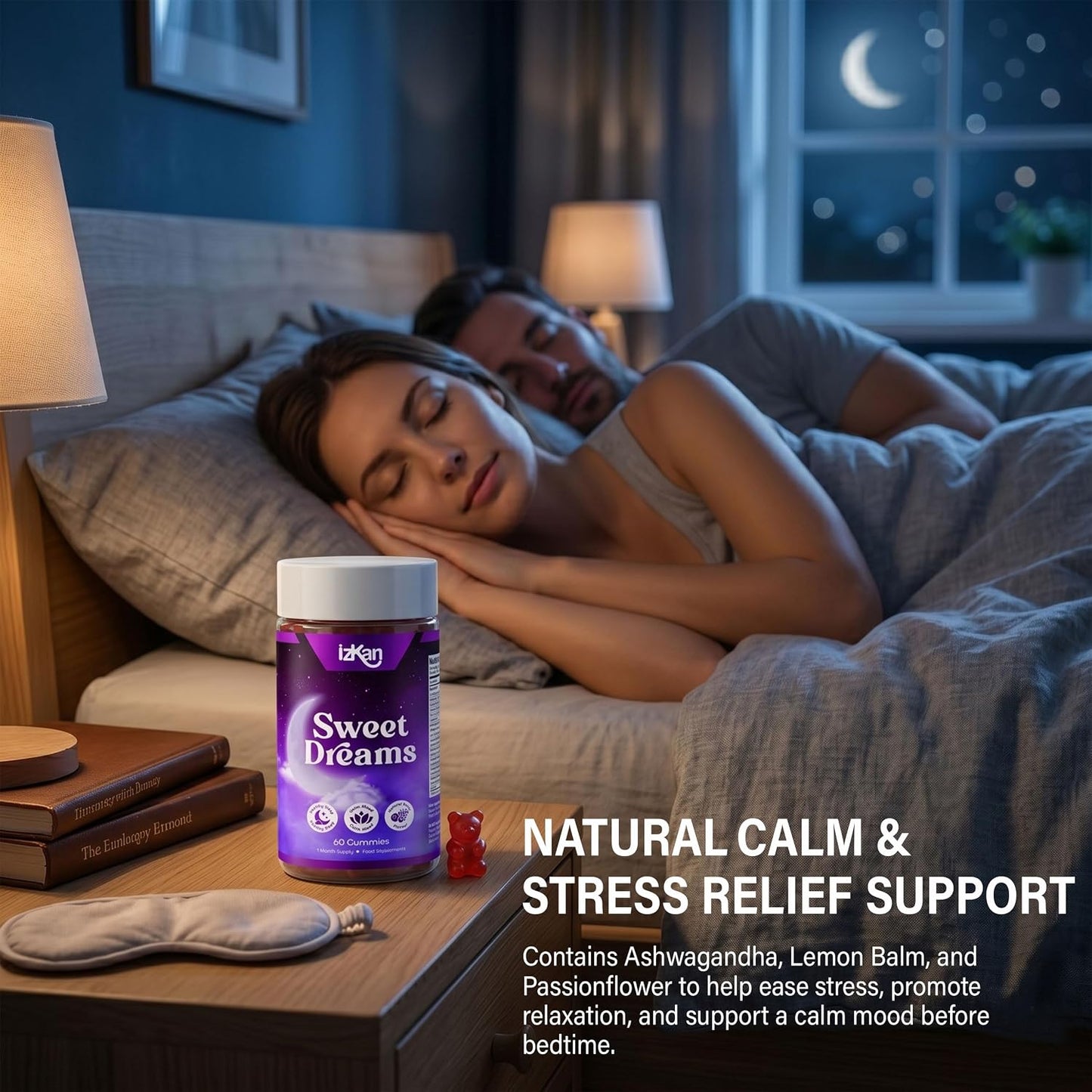 Sweet Dreams Gummies for Adults with Magnesium, Lavender, Chamomile, L-Theanine & Ashwagandha Sleep Supplement Relaxation & Night-Time Support