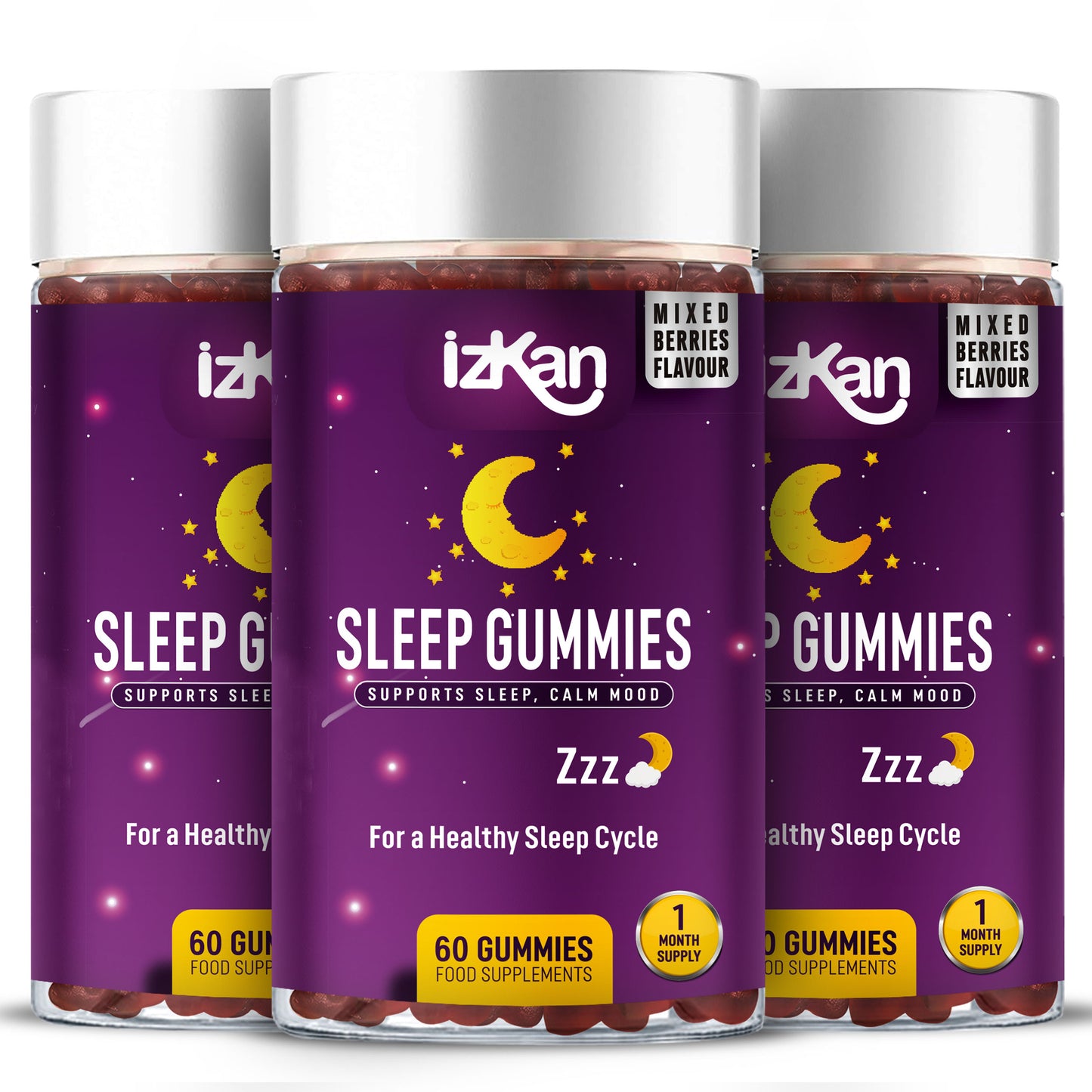 Pro Sleep Gummies for Adults with Magnesium, L-Theanine, 5 HTP, Valerian Root, Passionflower Extract, Glycine, Chewable Sleep Supplement |Sleep Aid| |Calm Mood| Vegan 60 Gummies |Berries Flavour|