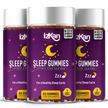 Pro Sleep Gummies for Adults with Magnesium, L-Theanine, 5 HTP, Valerian Root, Passionflower Extract, Glycine, Chewable Sleep Supplement |Sleep Aid| |Calm Mood| Vegan 60 Gummies |Berries Flavour|