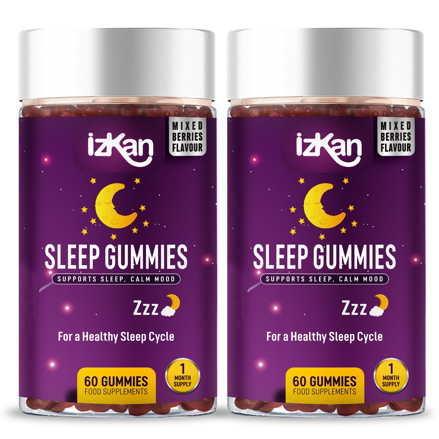 Pro Sleep Gummies for Adults with Magnesium, L-Theanine, 5 HTP, Valerian Root, Passionflower Extract, Glycine, Chewable Sleep Supplement |Sleep Aid| |Calm Mood| Vegan 60 Gummies |Berries Flavour|