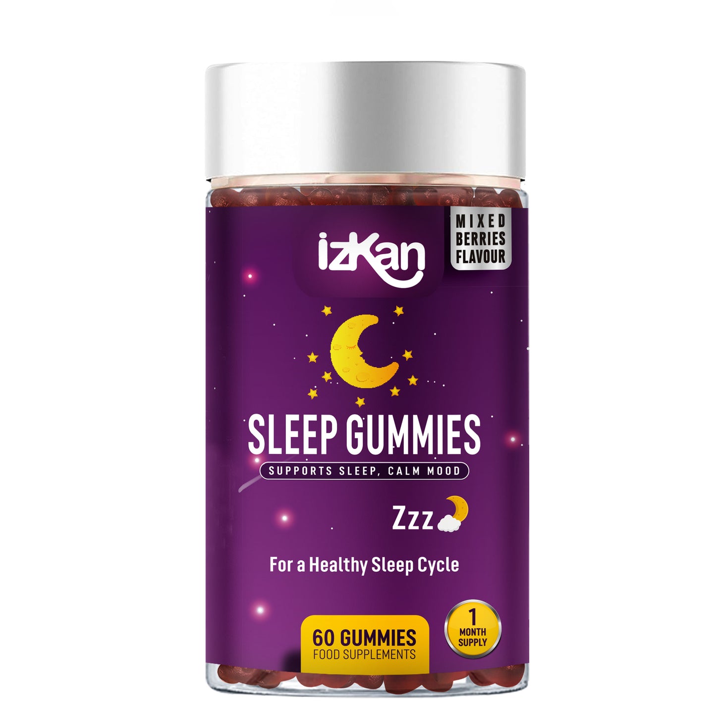 Pro Sleep Gummies for Adults with Magnesium, L-Theanine, 5 HTP, Valerian Root, Passionflower Extract, Glycine, Chewable Sleep Supplement |Sleep Aid| |Calm Mood| Vegan 60 Gummies |Berries Flavour|