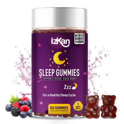 Pro Sleep Gummies for Adults with Magnesium, L-Theanine, 5 HTP, Valerian Root, Passionflower Extract, Glycine, Chewable Sleep Supplement |Sleep Aid| |Calm Mood| Vegan 60 Gummies |Berries Flavour|